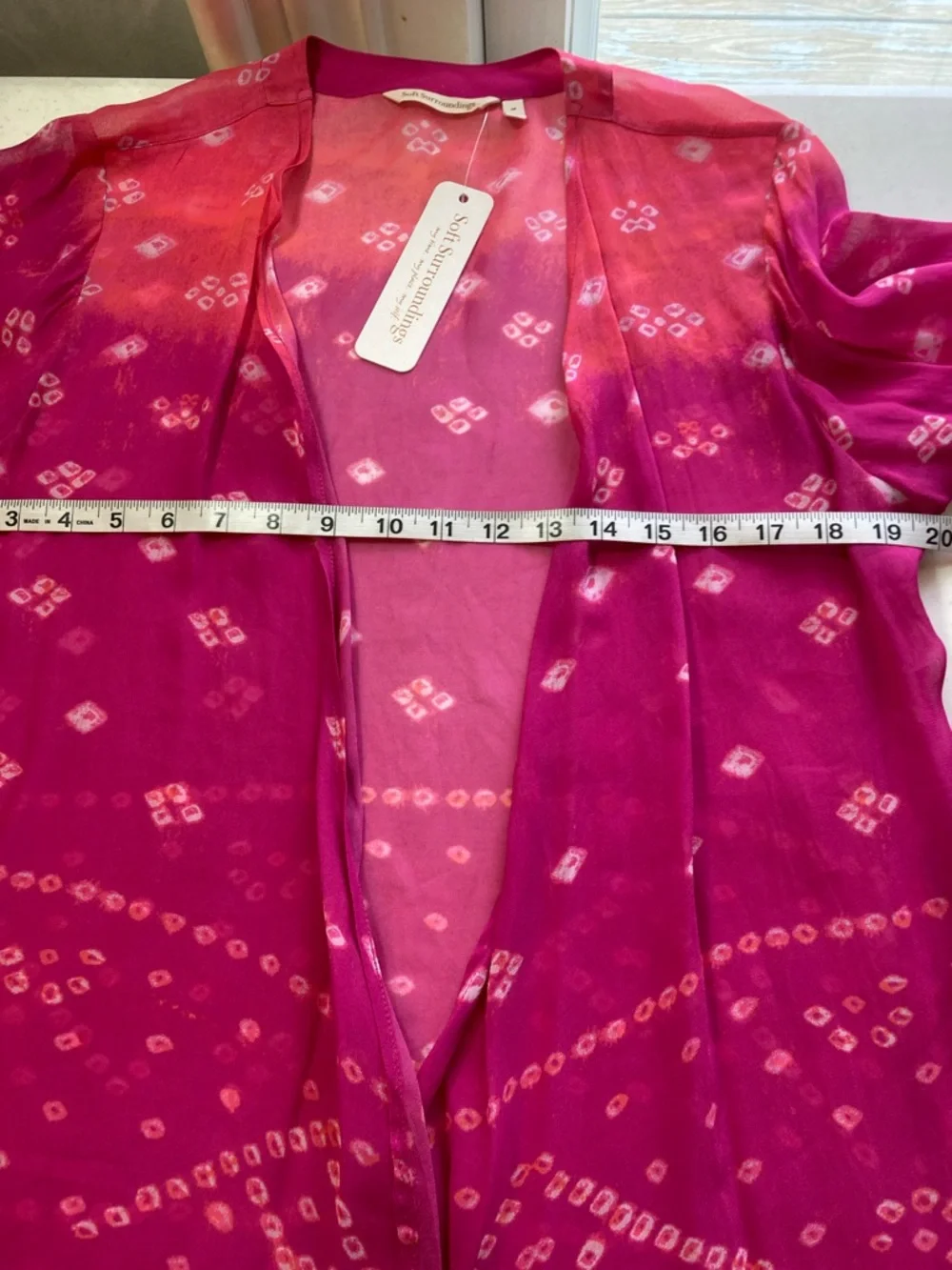 Soft Surroundings Pink to Magenta Ombre Open Kimono - Picture 8 of 9